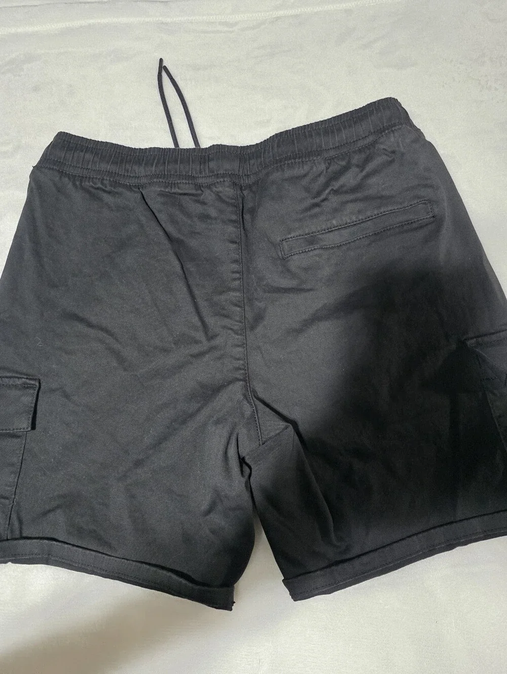 Hollister Black Cargo Jogger Shorts Zip Pocket Drawstring Men's Small